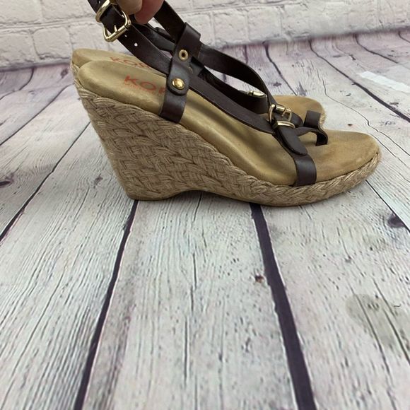 Michael Kors Brown Leather Espadrilles Size 39 - Picture 2 of 8
